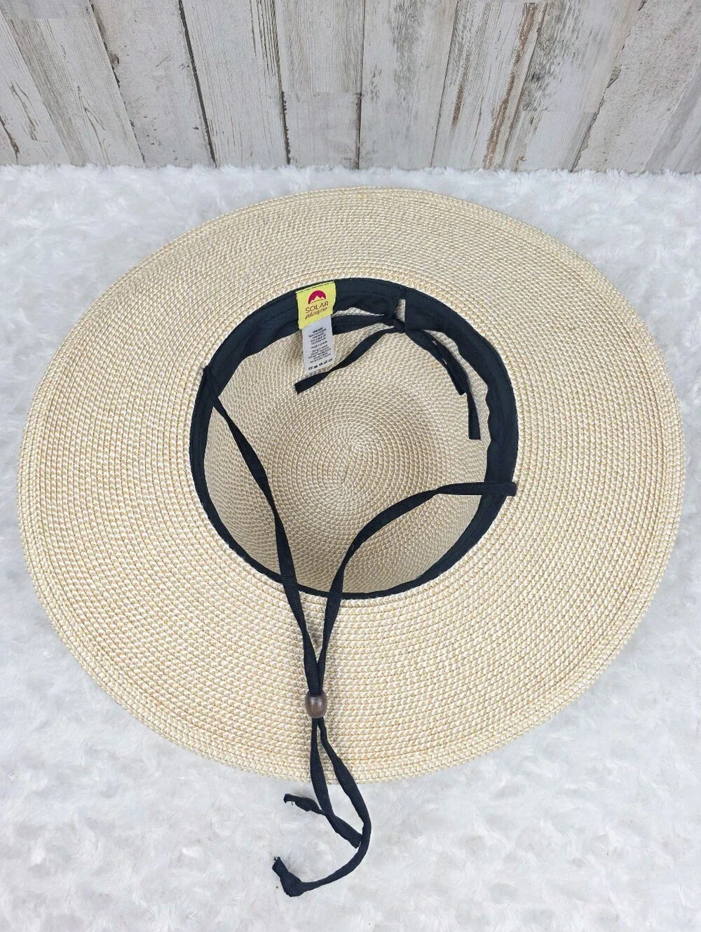 Solar Escape Straw Woven Wide Brim Sun Hat One Size